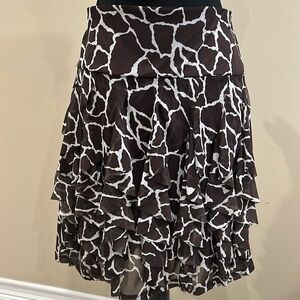INC International Concepts brown & white ruffle skirt